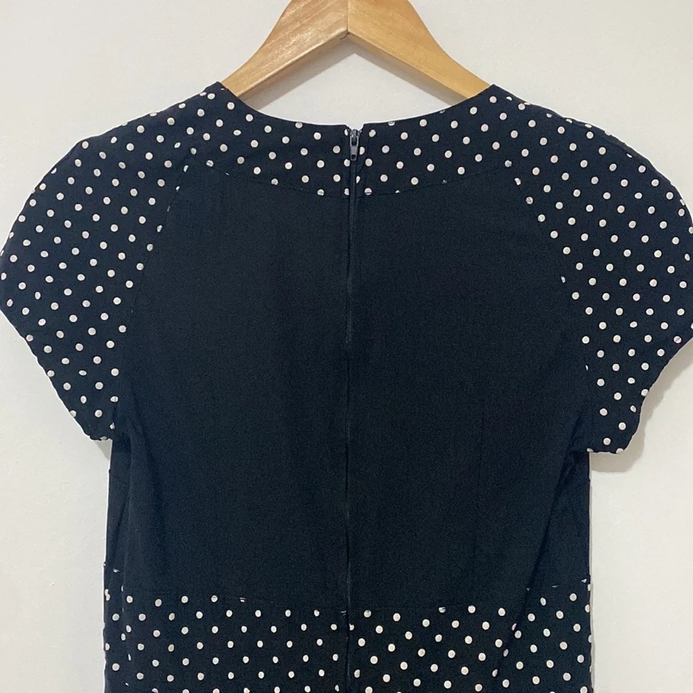 Hell Bunny - Suzy Parker Black with White spotted Dress - size Small - Picture 5 of 9